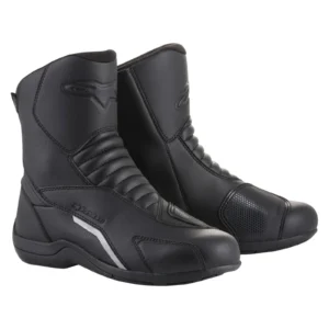 Stivali tecnici moto impermeabili Alpinestars Ridge V2, colore nero con finiture bianche
