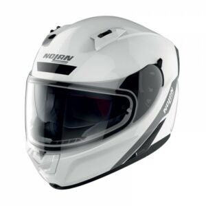 Casco integrale, Nolan N60.6 Staple, bianco metallizzato con finiture nere