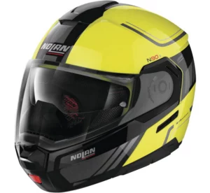 Casco modulare, Nolan N90.3 Voyager, giallo con finiture nere