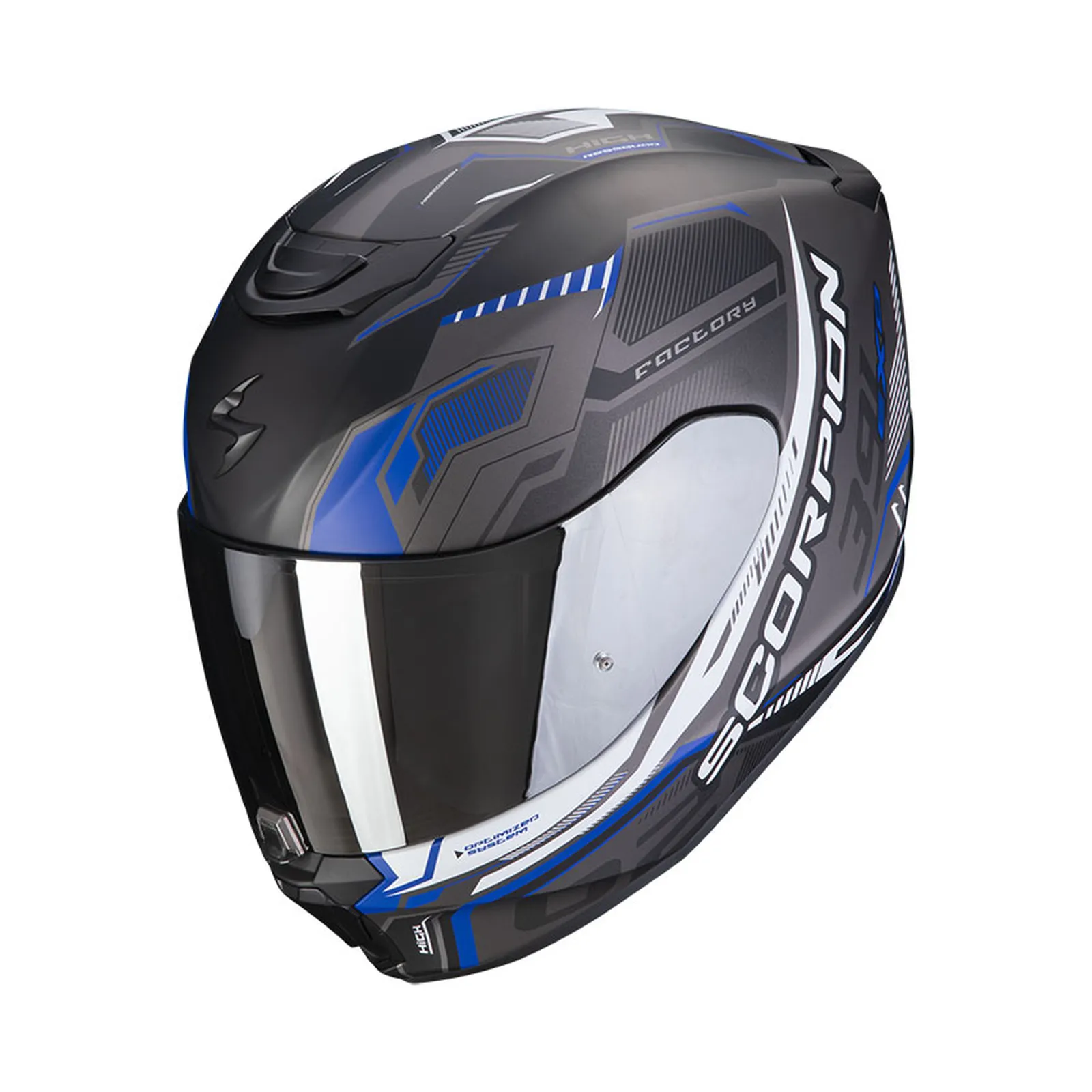 Casco integrale Scorpion EXO 391 Haut, nero, argento e blu