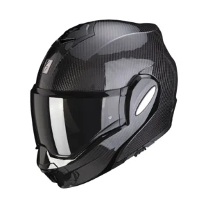 Casco Modulare Scorpion EXO, Tech Evo Carbon, nero lucido