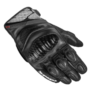 Guanti estivi per guida sportiva, Spidi X4 Coupe, mix pelle e tessuto traforato nero